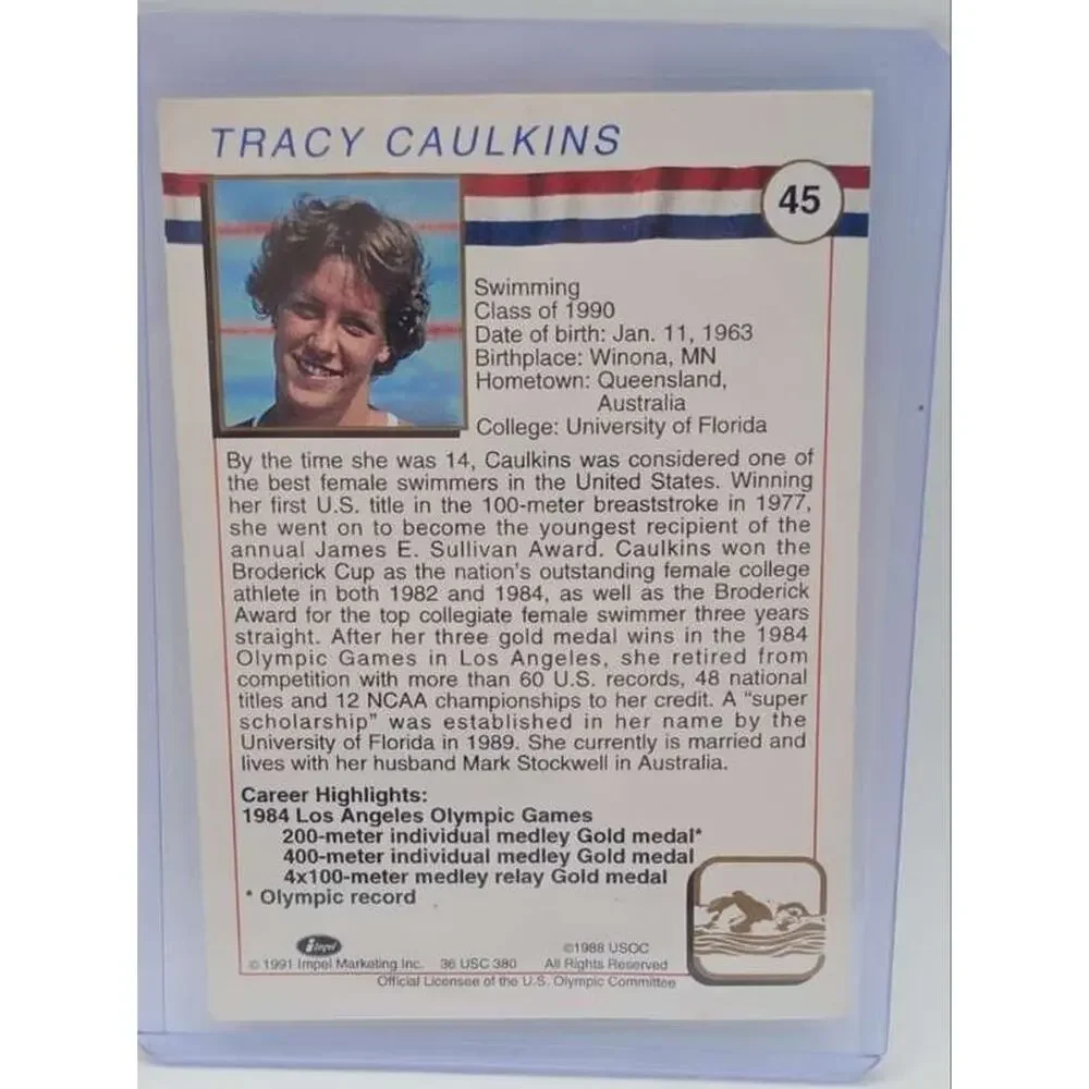1991 Impel U.S. Olympic Hall of Fame #45 Tracy Caulkins Card